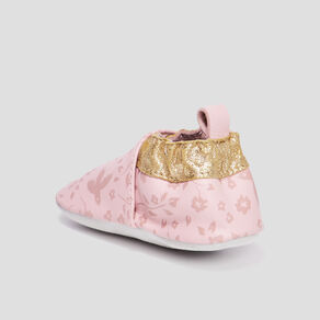 bottillons en cuir a paillettes rose bebef Bottillons en cuir à paillettes rose bébé fille