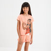 Ensemble pyjama short coton Vaiana rose saumon fille