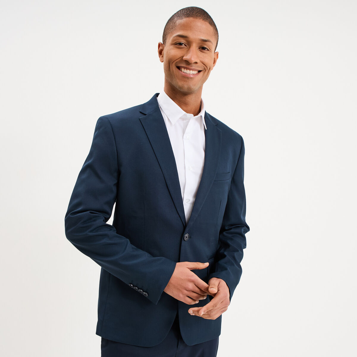 Veste blazer costume manches longues bleu marine homme