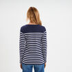T-shirt manches longues col rond coton bleu marine femme