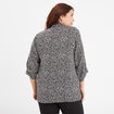 Blouse coupe droite manches 3/4 col en V noir femme grande taille