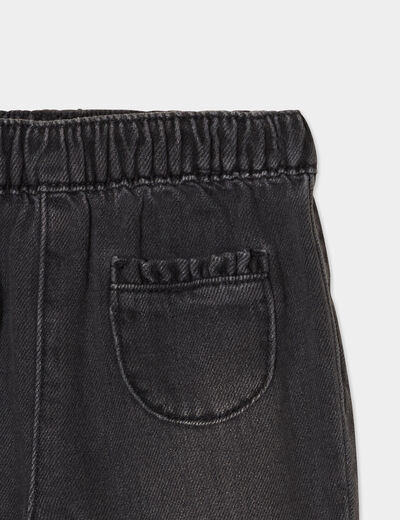 Jeans bas élastiqué coton denim noir bébé fille