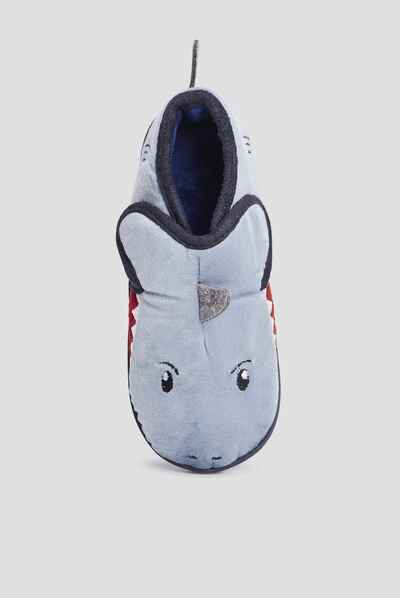 Chaussons détail requin gris garçon