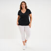 Legging corsaire taille &eacute;lastiqu&eacute;e blanc femme grande taille
