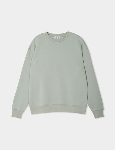 Sweat col rond manches longues vert pastel femme