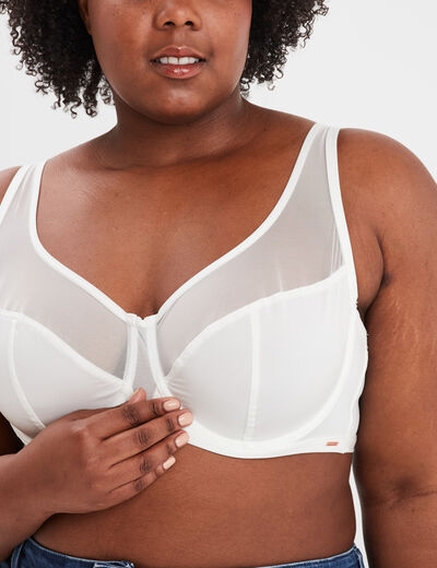 Soutien-gorge corbeille microfibre Izold blanc femme grande taille