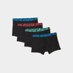Lot 4 boxers coton majoritaire noir homme