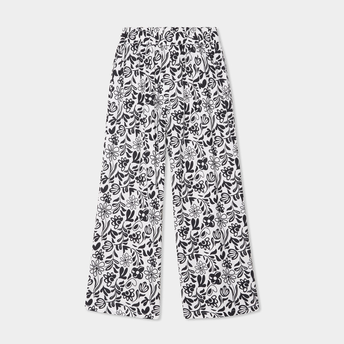 Pantalon fluide taille élastiquée ecru fille