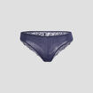 Tanga avec micro dentelle bleu marine femme