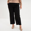 Pantalon large &agrave; pont noir femme grande taille