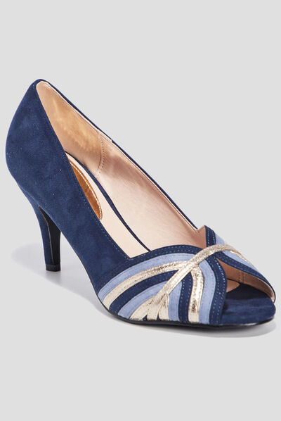 Escarpins bout ouvert Mosquitos bleu femme