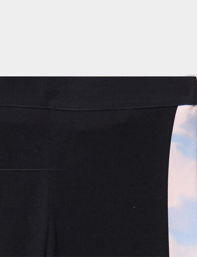 Legging corsaire stretch confortable noir fille