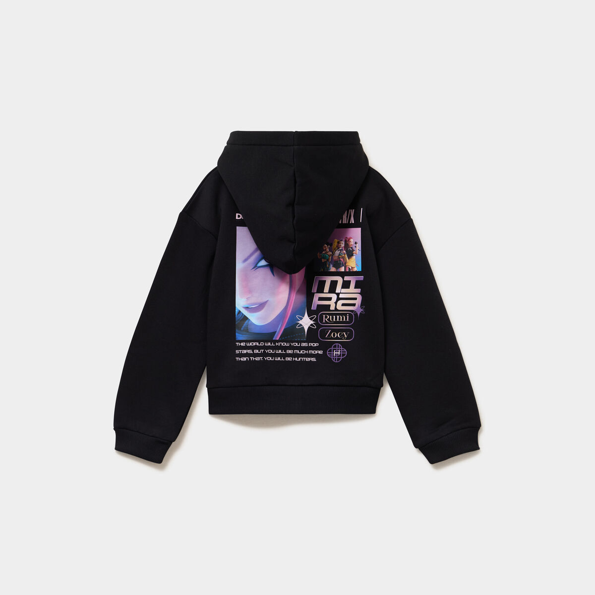 Sweat zipp&eacute; &agrave; capuche Kpop Demon Hunters noir fille