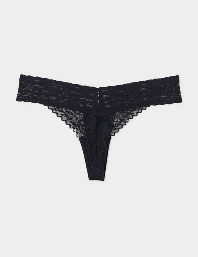 Lot 3 strings dentelle noir femme