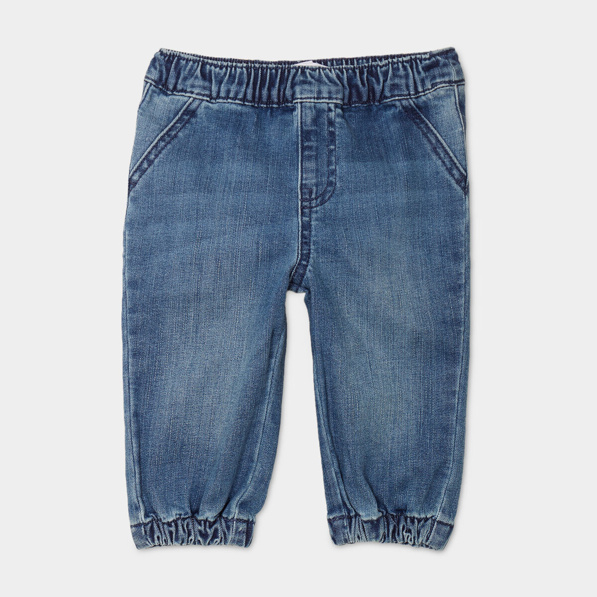 Jeans jogger bas &eacute;lastiqu&eacute; coton denim stone b&eacute;b&eacute; gar&ccedil;on