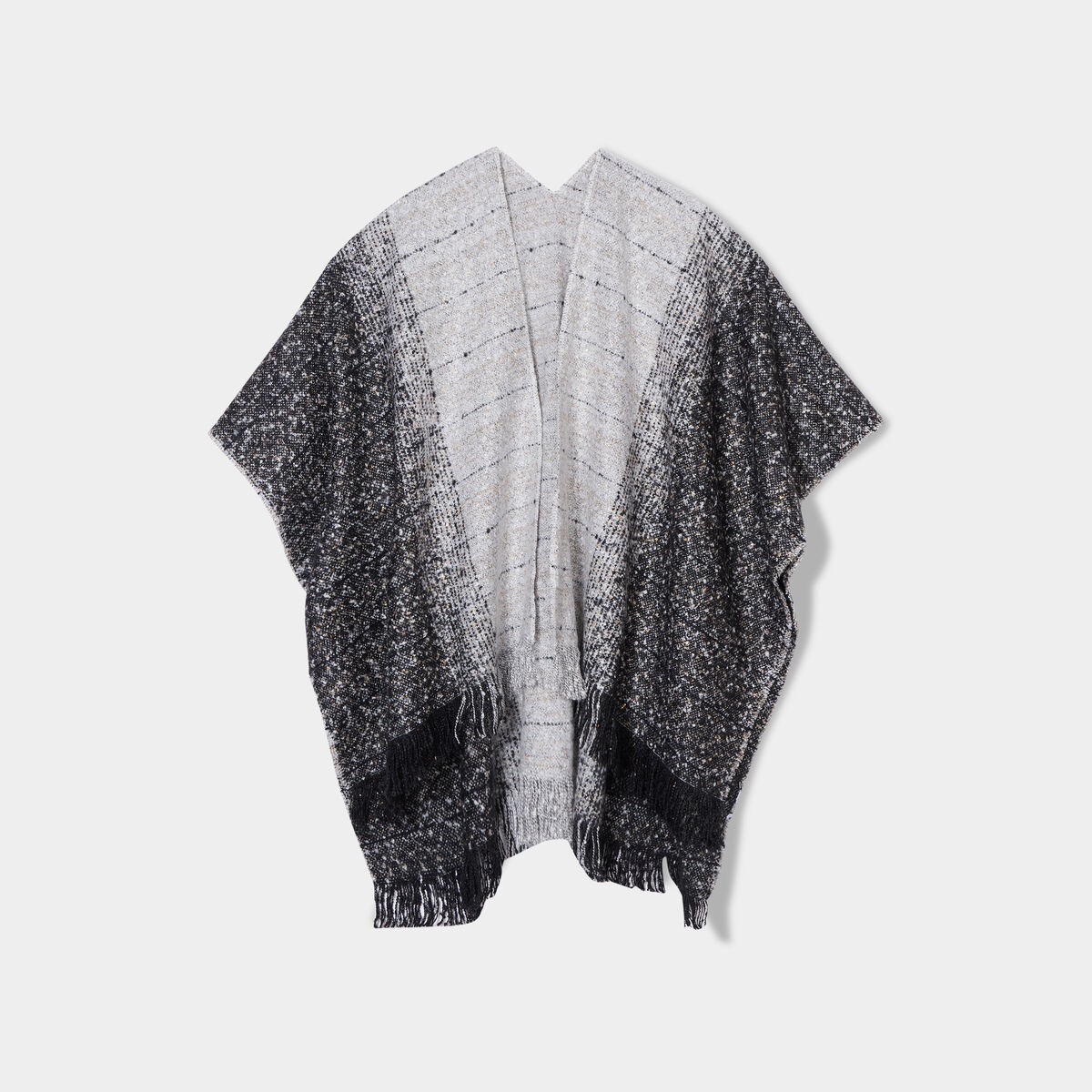 Poncho avec franges multicolore femme