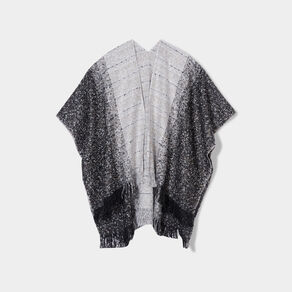 Poncho avec franges multicolore femme