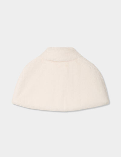 Cape fausse fourrure ivoire fille