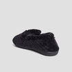 Pantoufles anti-d&eacute;rapantes fourr&eacute;es noir femme