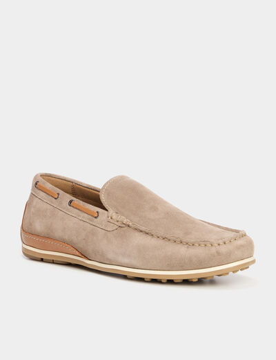 Mocassins en cuir sable homme