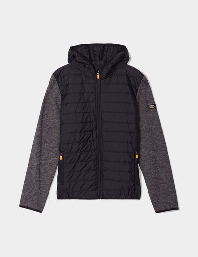 Gilet zippé à capuche Trappeur noir homme