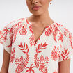 Robe trapèze manches papillons coton ecru femme
