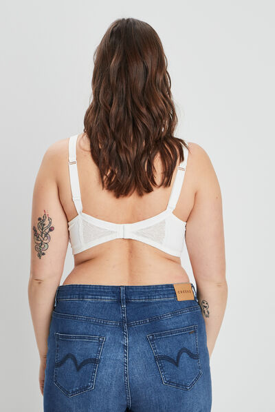 Soutien-gorge ampliforme microfibre blanc femme grande taille