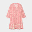 Robe chemise à volants manches 3/4 ecru femme grande taille