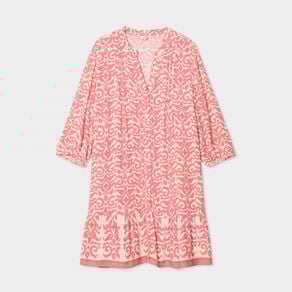robe chemise a volants manches 34 ecru femmegt Robe chemise à volants manches 3/4 ecru femme grande taille