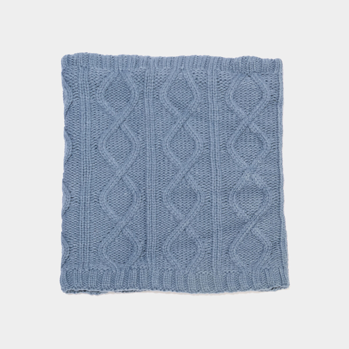 Tour de cou &agrave; torsades doubl&eacute; bleu homme
