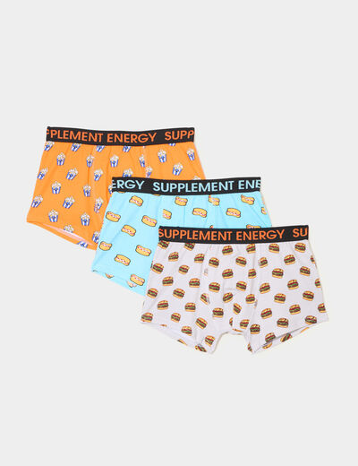Lot 3 boxers bleu clair garçon