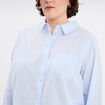 Chemise manches longues ajust&eacute;e coton blanc femme grande taille