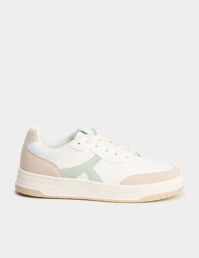 Baskets &agrave; lacets vert femme