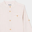 Chemise col mao manches retroussables beige b&eacute;b&eacute; gar&ccedil;on