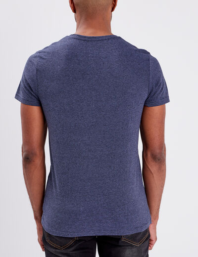 T-shirt coton manches courtes bleu marine homme
