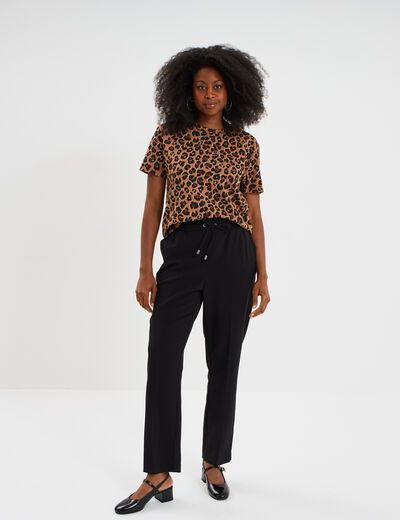 Pantalon de jogging chino noir femme