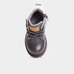 Bottines crant&eacute;es fourr&eacute;es zipp&eacute;es gris b&eacute;b&eacute; gar&ccedil;on