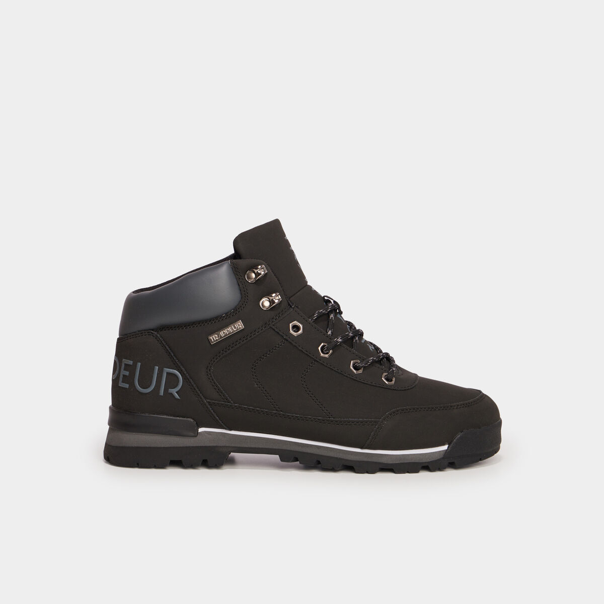 Bottines montantes semelles crant&eacute;es noir homme