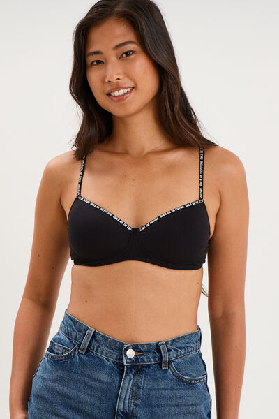 Soutien-gorge triangle padd&eacute; noir femme