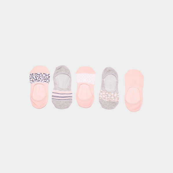 Lot de 5 paires chaussettes invisibles rose femme