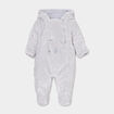 Combinaison pilote effet velours à zip gris bébé garçon