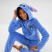 Combinaison pyjama effet velours Stitch bleu femme