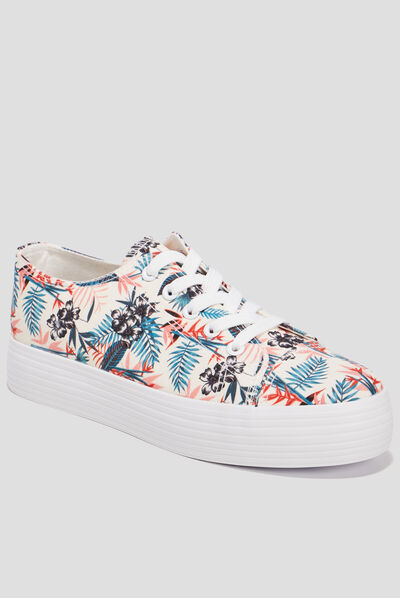 Tennis à lacets en toile Liberto multicolore femme