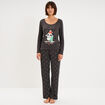 Ensemble pyjama No&euml;l 2 pi&egrave;ces gris fonc&eacute; femme
