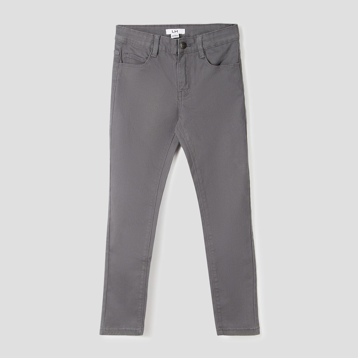 Pantalon slim stretch gris fonc&eacute; gar&ccedil;on