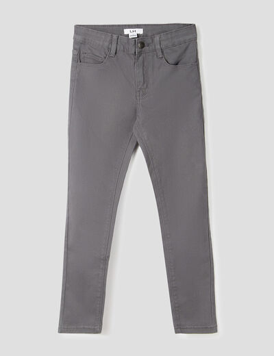 Pantalon slim stretch gris fonc&eacute; gar&ccedil;on