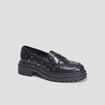 Mocassins crantés à clous noir femme