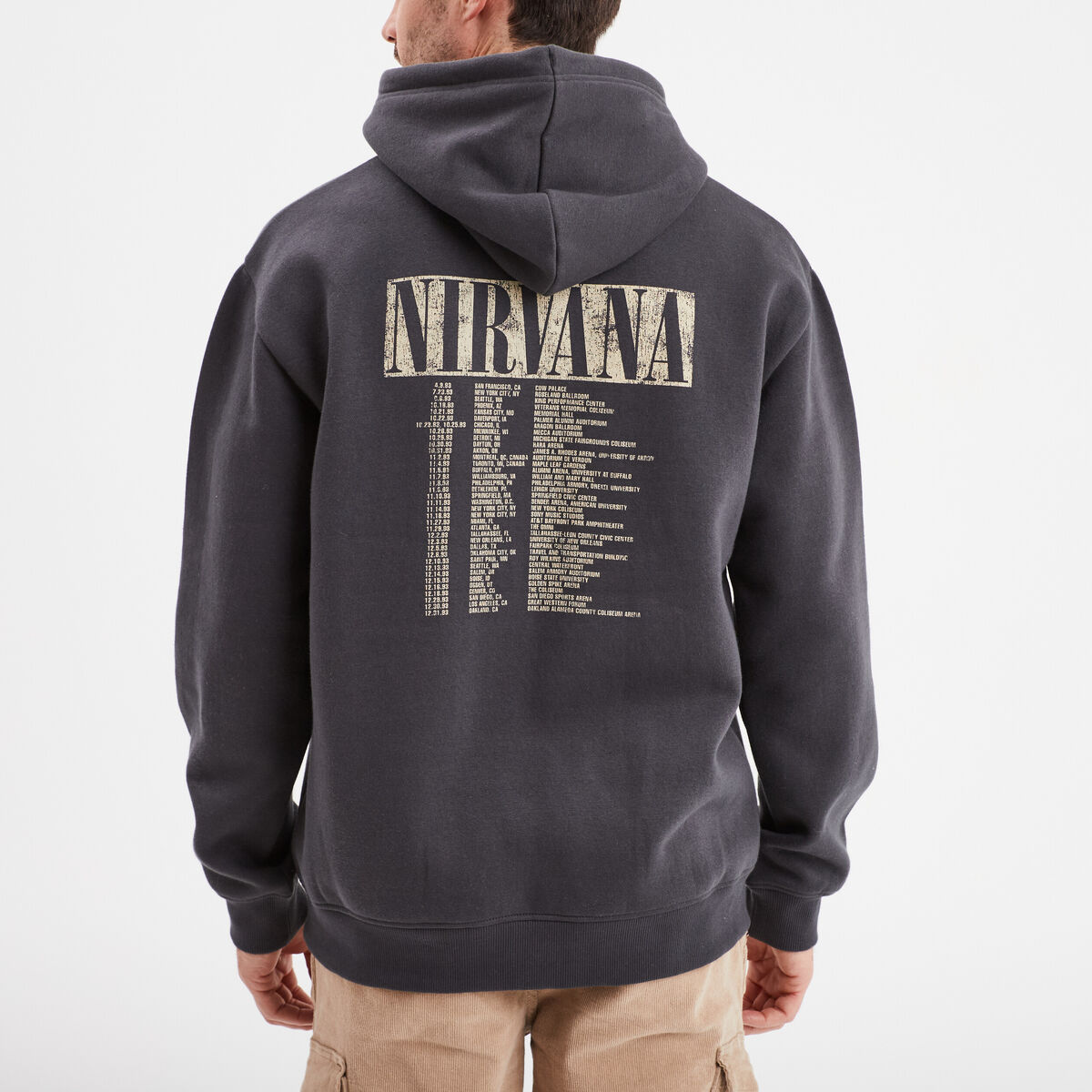 Sweat à capuche hoodie coton Nirvana noir homme