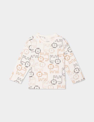T-shirt manches longues coton ecru bébé garçon