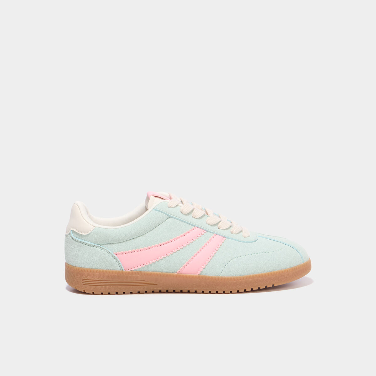 Tennis basses &agrave; lacets vert femme